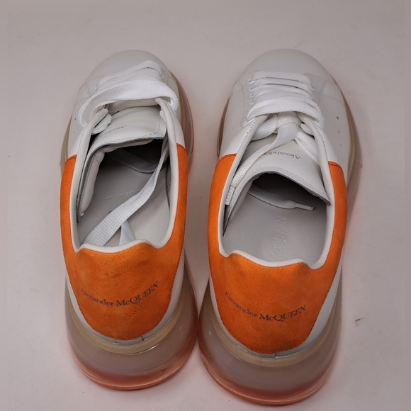 Alexander Mcqueen White Orange Leather Oversized Clear Sole Sneakers EU 43 10 US - Picture 14 of 16